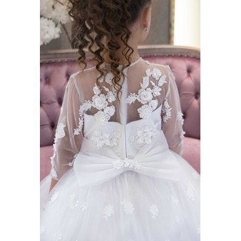 HANDMADE WHITE FIRST HOLY COMMUNION DRESS STYLE T-932