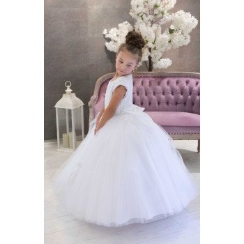HANDMADE WHITE FIRST HOLY COMMUNION DRESS STYLE T-928