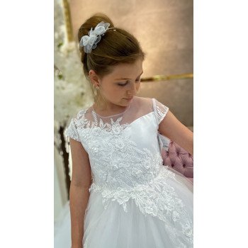 HANDMADE WHITE FIRST HOLY COMMUNION DRESS STYLE T-881