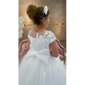 HANDMADE WHITE FIRST HOLY COMMUNION DRESS STYLE T-881