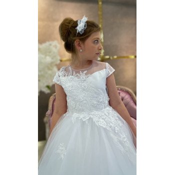 HANDMADE WHITE FIRST HOLY COMMUNION DRESS STYLE T-881