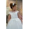 HANDMADE WHITE FIRST HOLY COMMUNION DRESS STYLE T-881