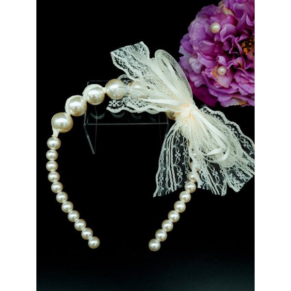 Handmade Pearly Ivory Flower Girl/Special Occasion Headband Style PS08 Handmade Pearly Ivory Flower Girl/Special Occasion Headband Style PS08