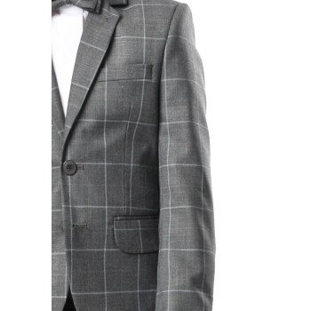 Gray Checkered 2 Pieces First Holy Communion/Special Occasion Suit Style CARLO