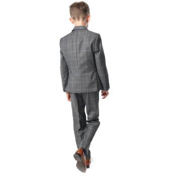 Gray Checkered 2 Pieces First Holy Communion/Special Occasion Suit Style CARLO