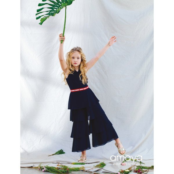Amaya Navy Confirmation Jumpsuit Style 534085 Amaya Navy Confirmation Jumpsuit Style 534085