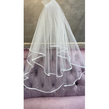 White First Holy Communion Veil Style CV162