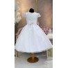 SPANISH HANDMADE WHITE BALLERINA LENGTH FIRST HOLY COMMUNION DRESS STYLE 2714