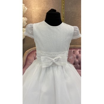 SPANISH HANDMADE WHITE BALLERINA LENGTH FIRST HOLY COMMUNION DRESS STYLE 2714