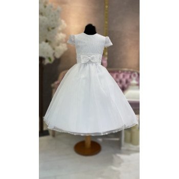 SPANISH HANDMADE WHITE BALLERINA LENGTH FIRST HOLY COMMUNION DRESS STYLE 2714