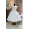 SPANISH HANDMADE WHITE BALLERINA LENGTH FIRST HOLY COMMUNION DRESS STYLE 2714