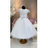 SPANISH HANDMADE WHITE BALLERINA LENGTH FIRST HOLY COMMUNION DRESS STYLE 2714