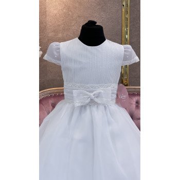 SPANISH HANDMADE WHITE BALLERINA LENGTH FIRST HOLY COMMUNION DRESS STYLE 2714