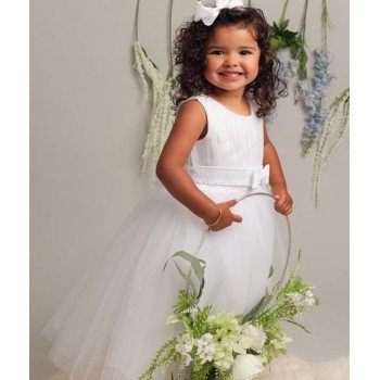 Special Occasions Ivory Tulle Baby Dress with Sequinned Sash Cindy by Sevva