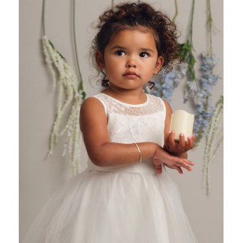 Sevva Lace Honey Christening /Flower Girl Dress in White