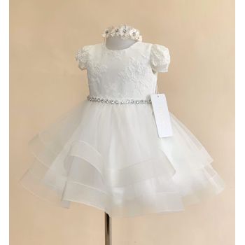TETER WARM HANDMADE BABY GIRL IVORY CHRISTENING DRESS STYLE B72