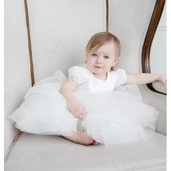 TETER WARM HANDMADE BABY GIRL IVORY CHRISTENING DRESS STYLE B72