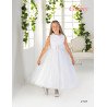SPANISH HANDMADE WHITE BALLERINA LENGTH FIRST HOLY COMMUNION DRESS STYLE 2903