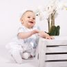 Sky Blue Baby Boy Christening Romper style CHR502