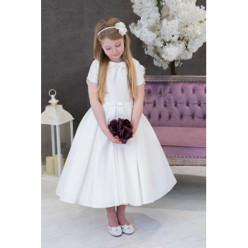Ivory Handmade Ballerina Length First Holy Communion Dress Style MORENA IVORY SHORT