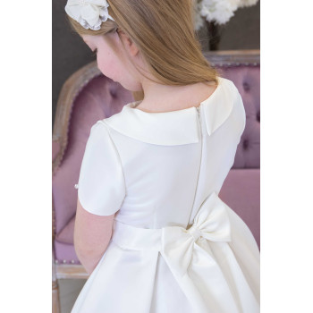 Ivory Handmade Ballerina Length First Holy Communion Dress Style MORENA IVORY SHORT