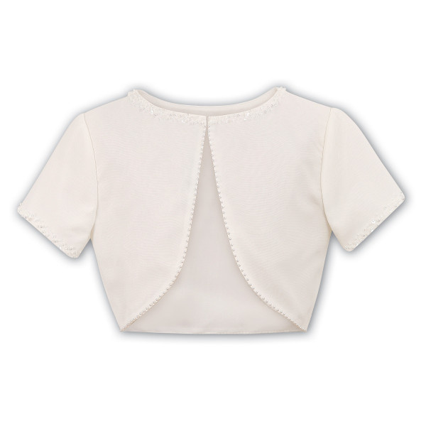 Baby Girls Ivory Christening Bolero Sarah Louise Style 057001 Baby Girls Ivory Christening Bolero Sarah Louise Style 057001
