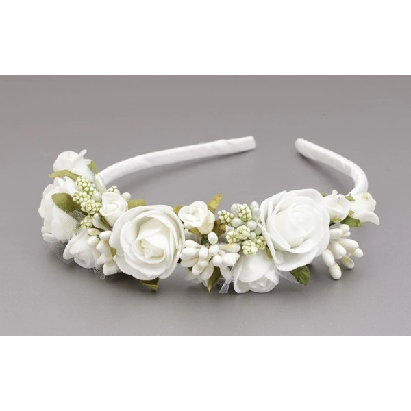 IVORY FIRST HOLY COMMUNION HEADBAND STYLE OW-055