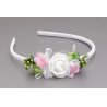 WHITE/PINK/GREEN FIRST HOLY COMMUNION HEADBAND STYLE OW-057