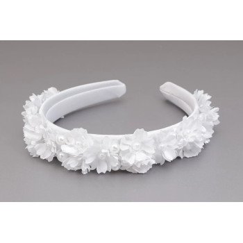WHITE FIRST HOLY COMMUNION HEADBAND STYLE OW-050