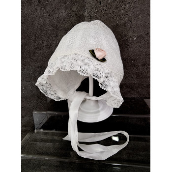WHITE CHRISTENING BABY GIRL BONNET STYLE HAT 010