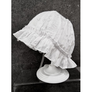 WHITE CHRISTENING BABY GIRL BONNET STYLE HAT 017