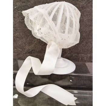 TETER WARM HANDMADE BABY GIRL IVORY CHRISTENING BONNET STYLE TM03