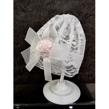 WHITE CHRISTENING BABY GIRL BONNET STYLE HAT 099