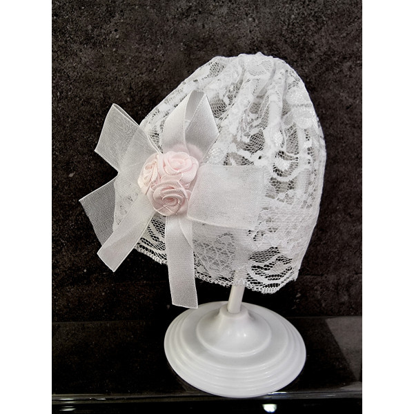 WHITE CHRISTENING BABY GIRL BONNET STYLE HAT 099 WHITE CHRISTENING BABY GIRL BONNET STYLE HAT 099