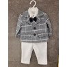 White/Navy Baby Boy Christening Suit Style NATANIEL