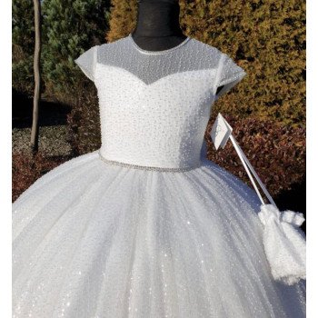 HANDMADE WHITE FIRST HOLY COMMUNION DRESS T-984