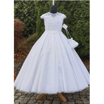 HANDMADE WHITE FIRST HOLY COMMUNION DRESS T-985