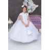 HANDMADE WHITE FIRST HOLY COMMUNION DRESS STYLE T-954