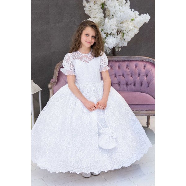 HANDMADE FIRST HOLY COMMUNION DRESS STYLE T-957 HANDMADE FIRST HOLY COMMUNION DRESS STYLE T-957