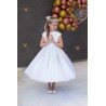 JOAN CALABRESE WHITE TEA-LENGTH FIRST HOLY COMMUNION DRESS STYLE PJ-02