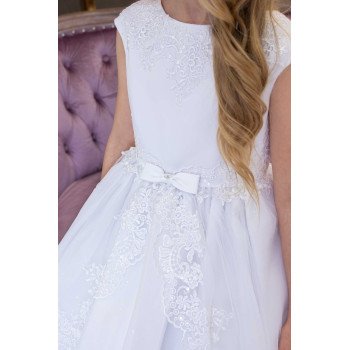 JOAN CALABRESE WHITE TEA-LENGTH FIRST HOLY COMMUNION DRESS STYLE 121305
