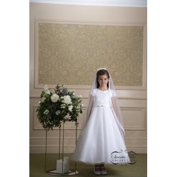 Sweetie Pie First Holy Communion White Dress & Veil Style 4038