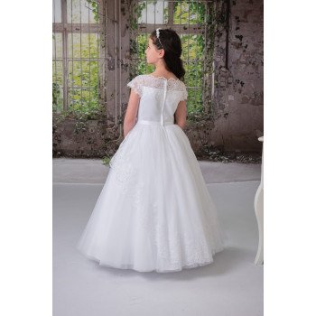 SWEETIE PIE WHITE FIRST HOLY COMMUNION DRESS STYLE 4073