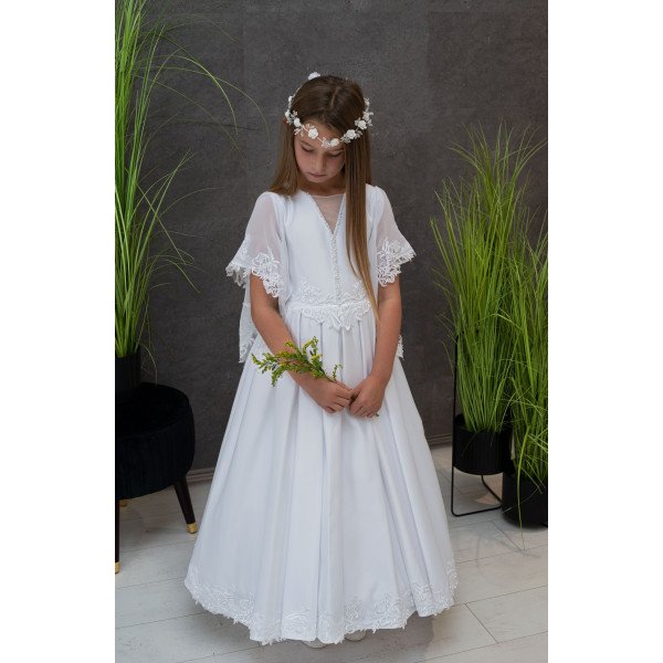 White Handmade First Holy Communion Dress Style JANETT