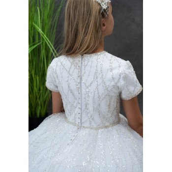 HANDMADE WHITE FIRST HOLY COMMUNION DRESS T-983