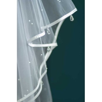 White First Holy Communion Veil Style CV162