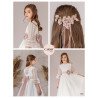 CARMY IVORY/PINK HANDMADE FIRST HOLY COMMUNION DRESS STYLE 3209