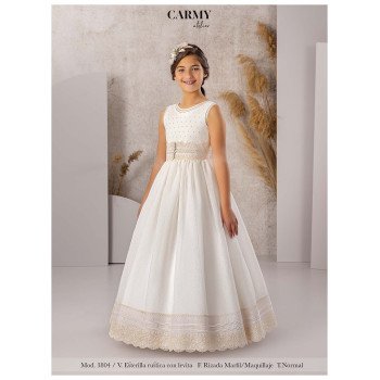 Ivory/Pink Handmade Carmy First Holy Communion Dress Style 3804