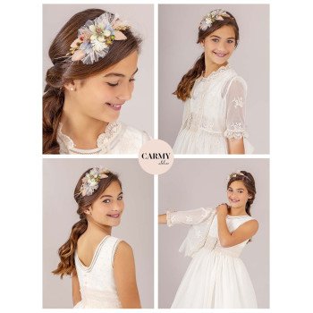 Ivory/Pink Handmade Carmy First Holy Communion Dress Style 3804