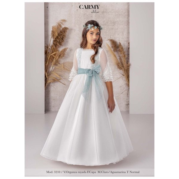 IVORY/MINT HANDMADE FIRST HOLY COMMUNION DRESS STYLE 3210 IVORY/MINT HANDMADE FIRST HOLY COMMUNION DRESS STYLE 3210